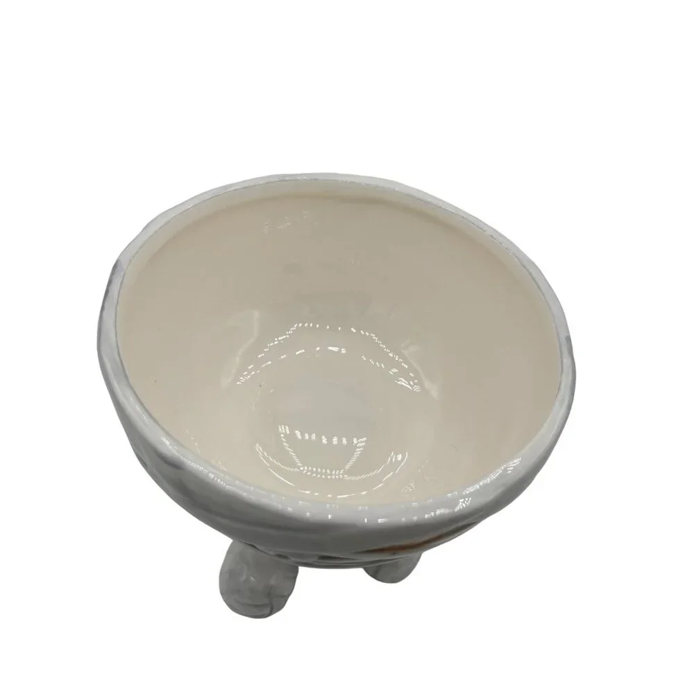 Mummy Halloween Goblet Bowl with Steamer Lid Wine Glass Ceramic 5.75